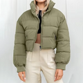 New Trending Womens Cropped Long Sleeves Short Waisted Women's Puffer Jacket