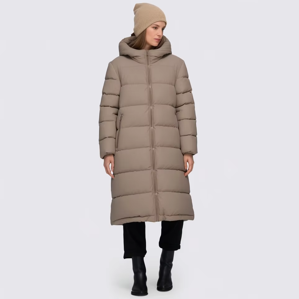 Custom Winter Women's Down Coat – Warm Windproof Solid Outerwear