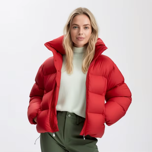 Professional Manufacturer Custom Logo Women Winter Warm Clothing Goose Down Custom Puffer Coat