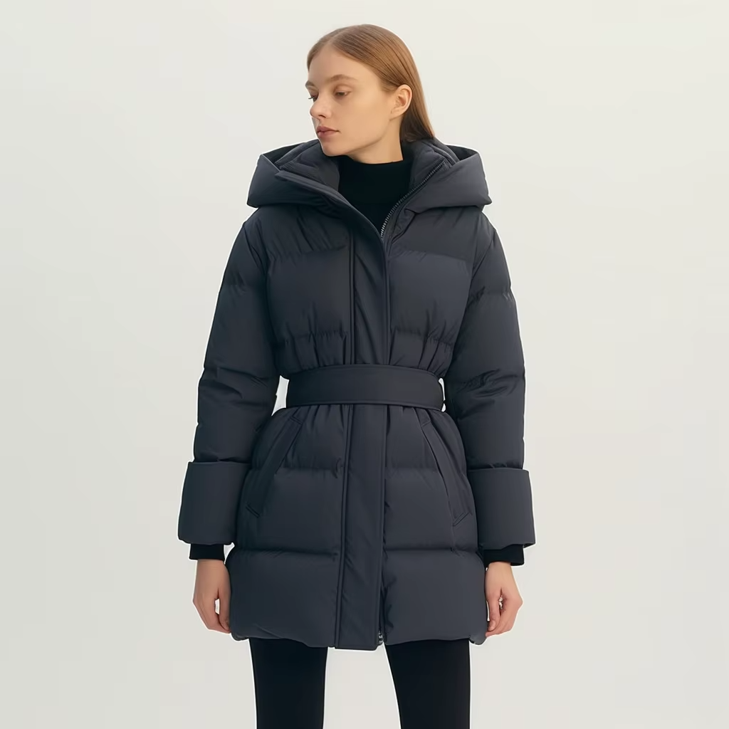 Custom Wholesale Women Winter Warm Coat Thickened Hooded Puffer Down Jacket