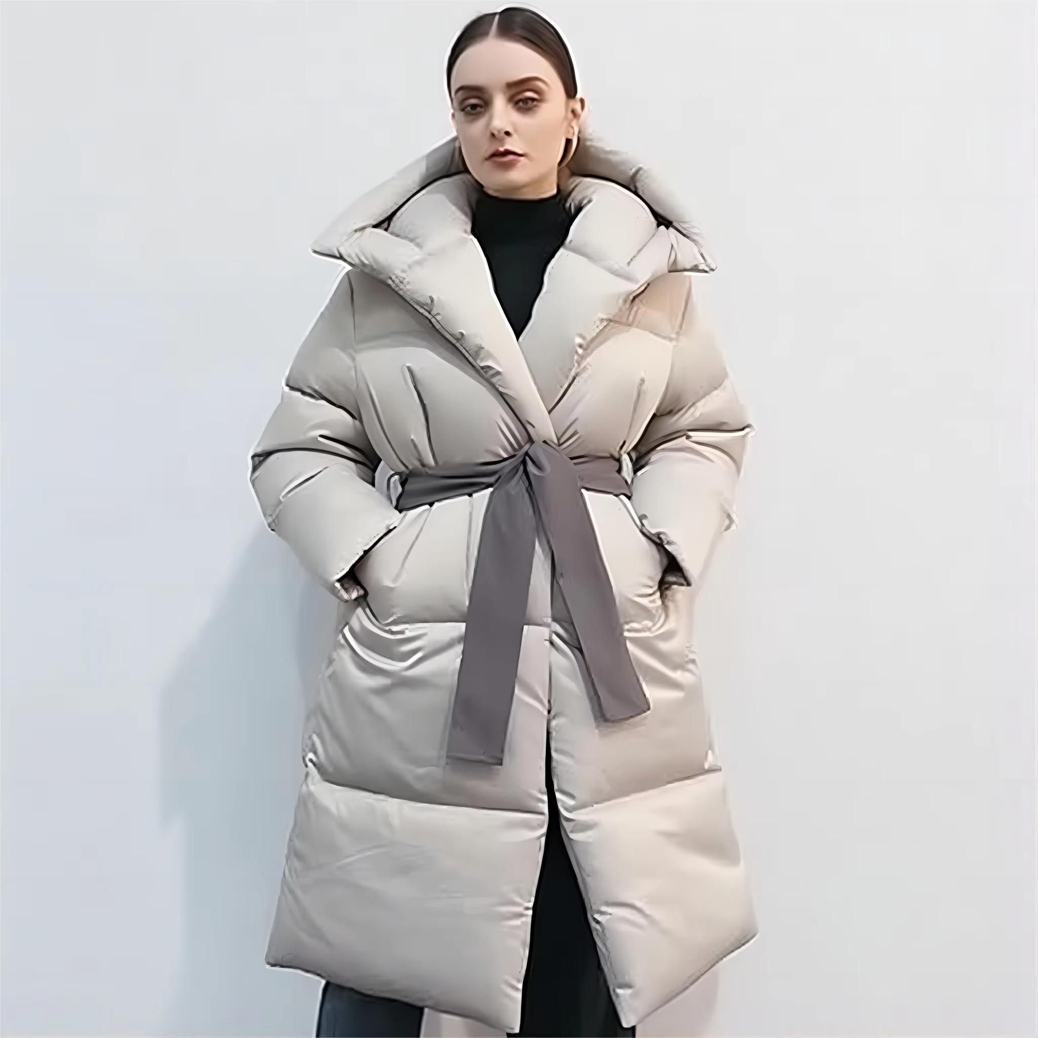 High Quality Custom Fashionable Breathable Elegant New Design Long Puffer Coat