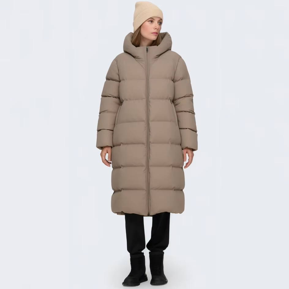 Custom Winter Women's Down Coat – Warm Windproof Solid Outerwear