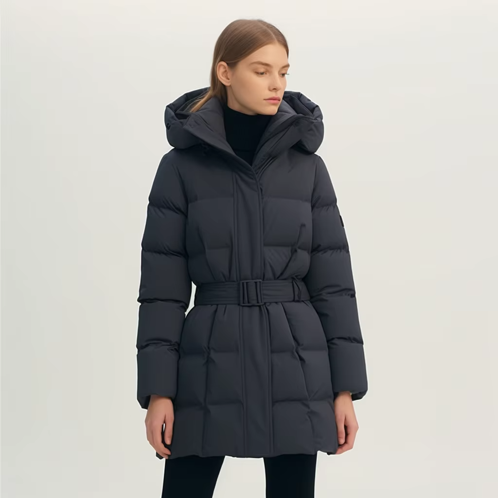 Custom Wholesale Women Winter Warm Coat Thickened Hooded Puffer Down Jacket