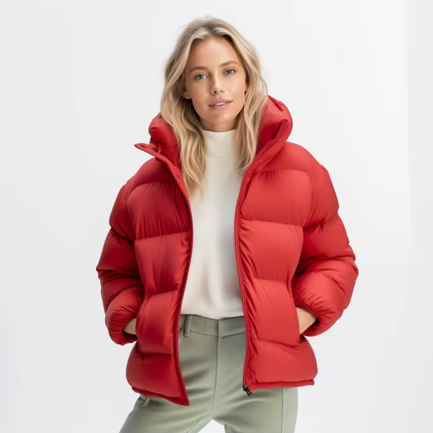 Professional Manufacturer Custom Logo Women Winter Warm Clothing Goose Down Custom Puffer Coat