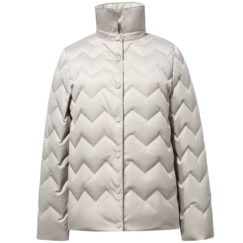 New Design Professional Winter Soft Stand Collar Goose Down Coat Quilted Jacket
