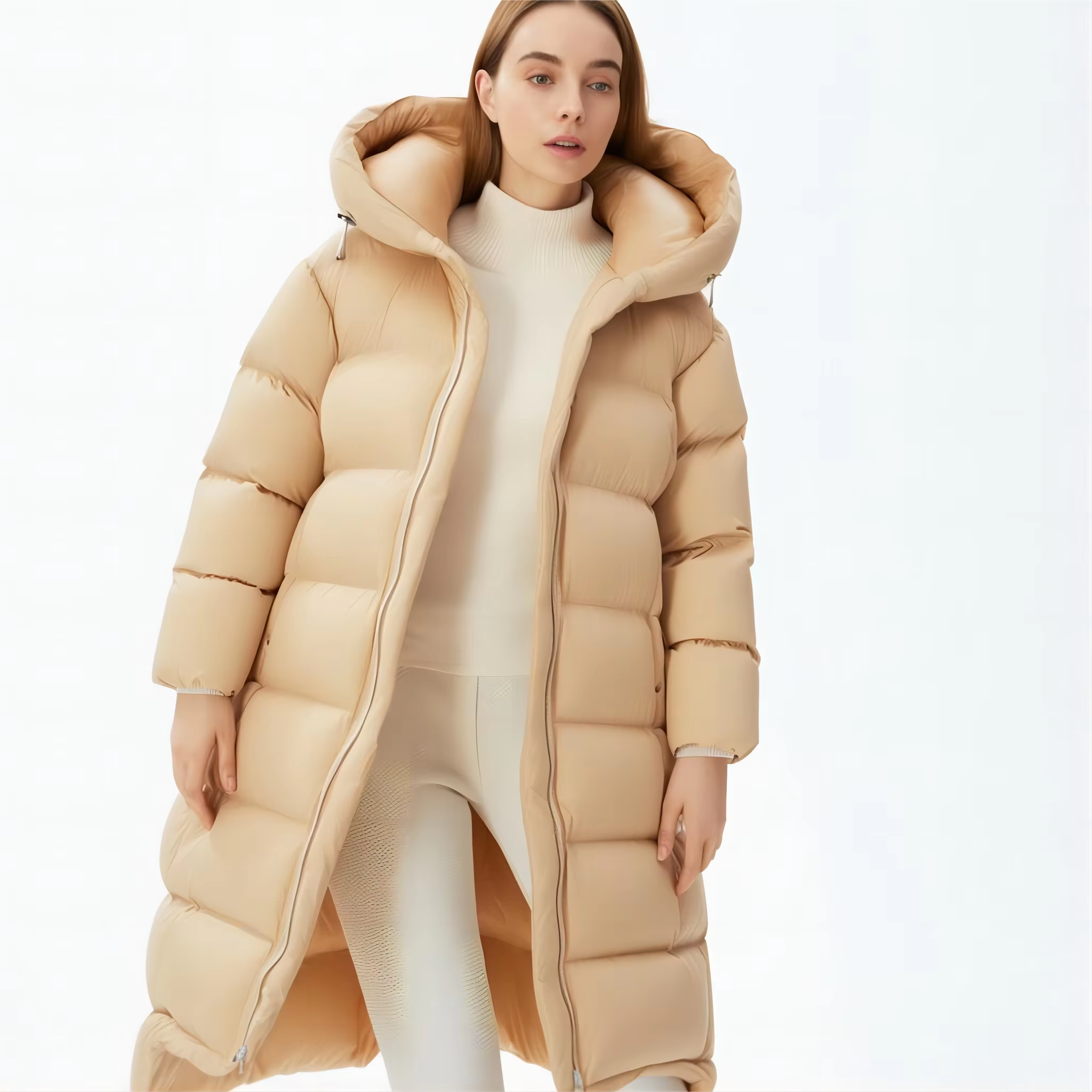 Fashion Womens Puffer Light Weight Windbreaker Thick Lady Down Jacket