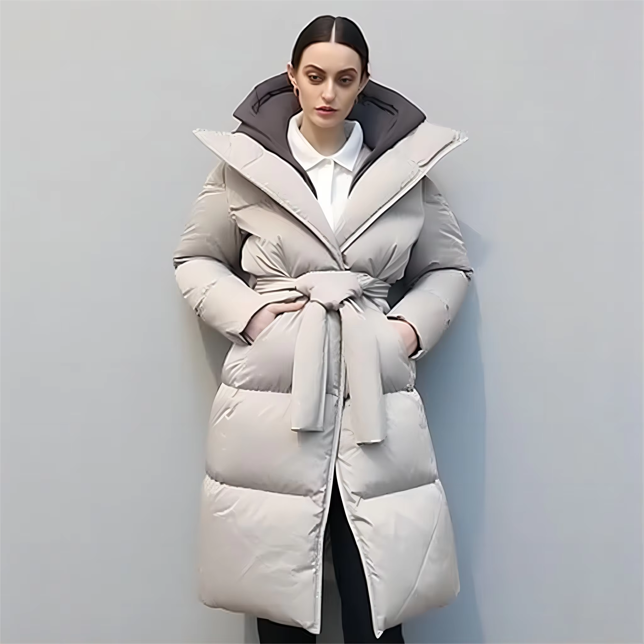 High Quality Custom Fashionable Breathable Elegant New Design Long Puffer Coat