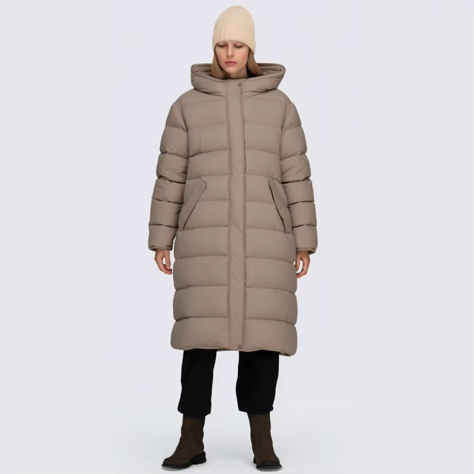 Custom Winter Women's Down Coat – Warm Windproof Solid Outerwear