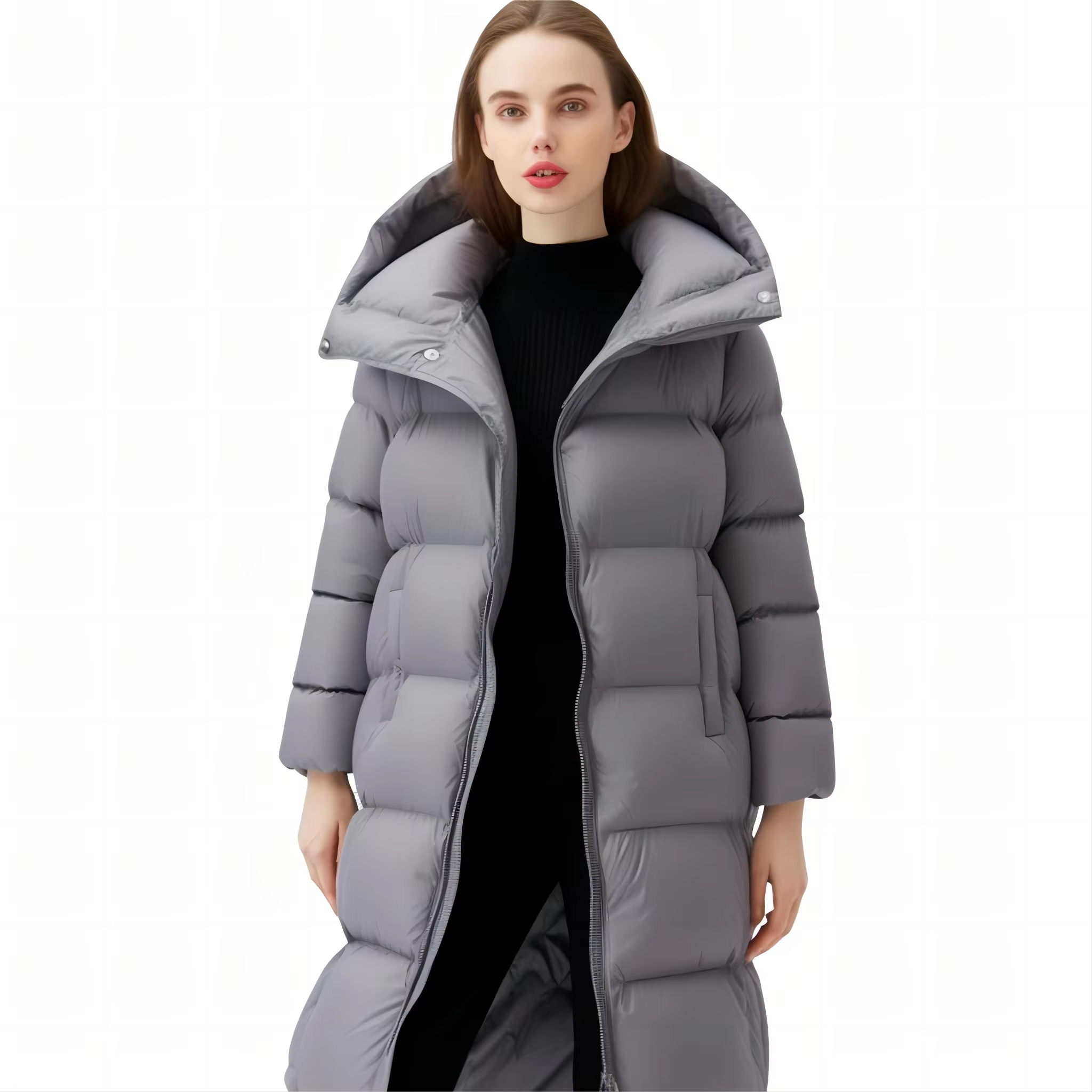 Fashion Womens Puffer Light Weight Windbreaker Thick Lady Down Jacket