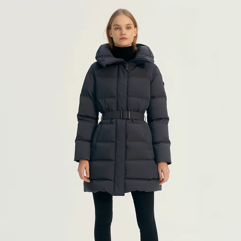 Custom Wholesale Women Winter Warm Coat Thickened Hooded Puffer Down Jacket