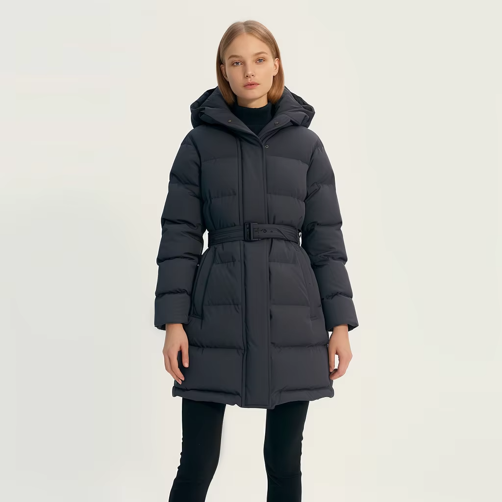 Custom Wholesale Women Winter Warm Coat Thickened Hooded Puffer Down Jacket