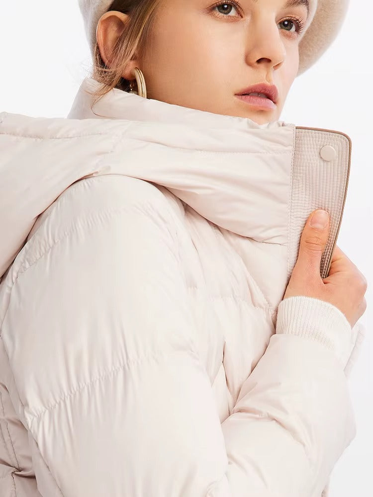 Custom 2023 Wholesale Women's Warm Clothing Thickened Cotton Hooded Pleated Puffer Coats