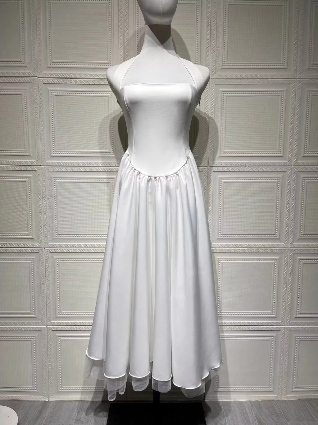 2025 European American New Evening Dress Puff Skirt Solid Color Lace up Women's Dress